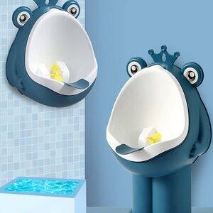 NEW! Frog Design Children's Urinal in Blue and White